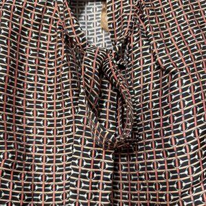 Smart- Casual Silk blend Blouse with Equestrian Theme